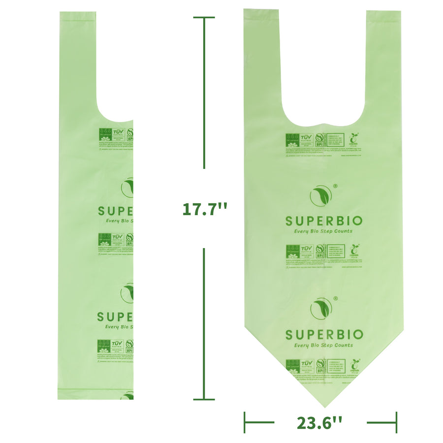 3 Gallon Compostable Food Scrap Bags, 80 Count, Handle tie Bags