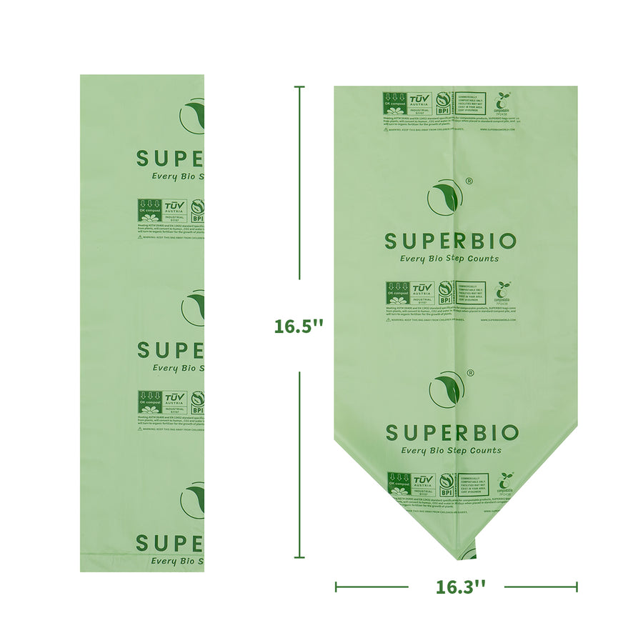 2.6 Gallon Biodegradable Food Scrap Bags, 100 Count, Flat Top, 2-Pack
