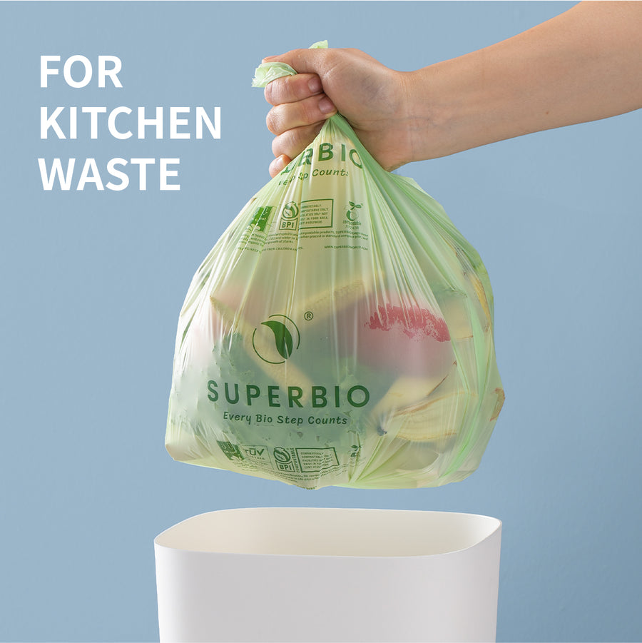 2.6 Gallon Biodegradable Food Scrap Bags, 100 Count, Flat Top, 2-Pack