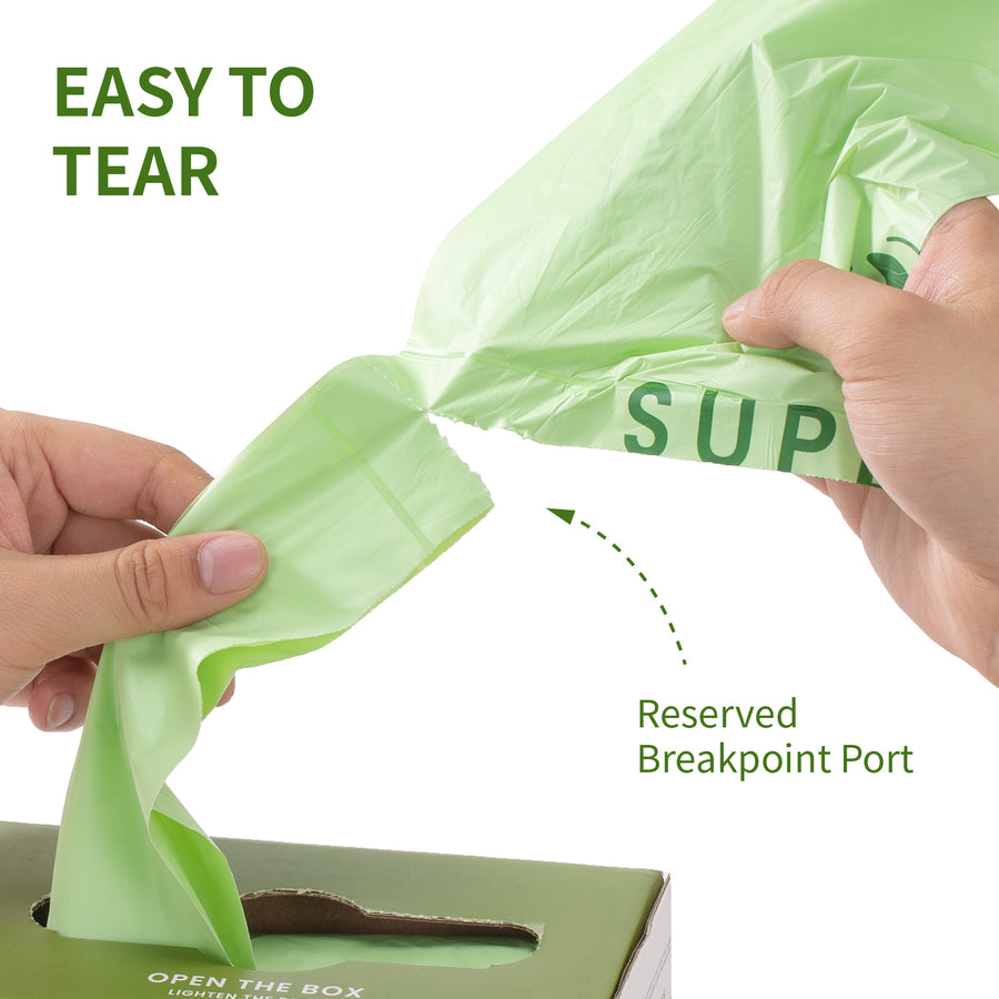 1.6 Gallon Compostable Food Scrap Bags, 50 Count, Handle tie Bags