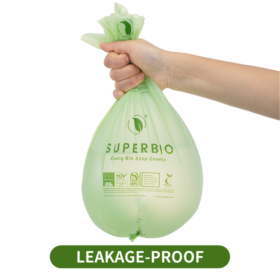 2.6 Gallon Compostable Food Scrap Bags, 100 Count, Flat Top