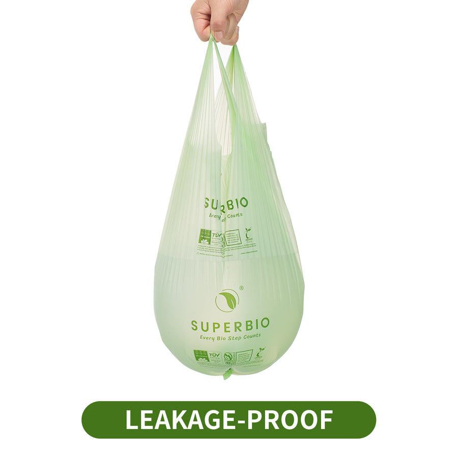 3 Gallon Compostable Food Scrap Bags, 80 Count, Handle tie Bags