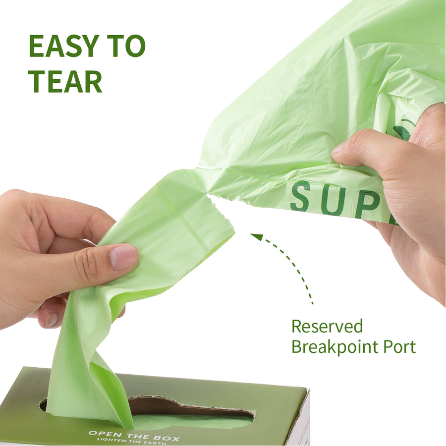 3 Gallon Compostable Food Scrap Bags, 80 Count, Handle tie Bags