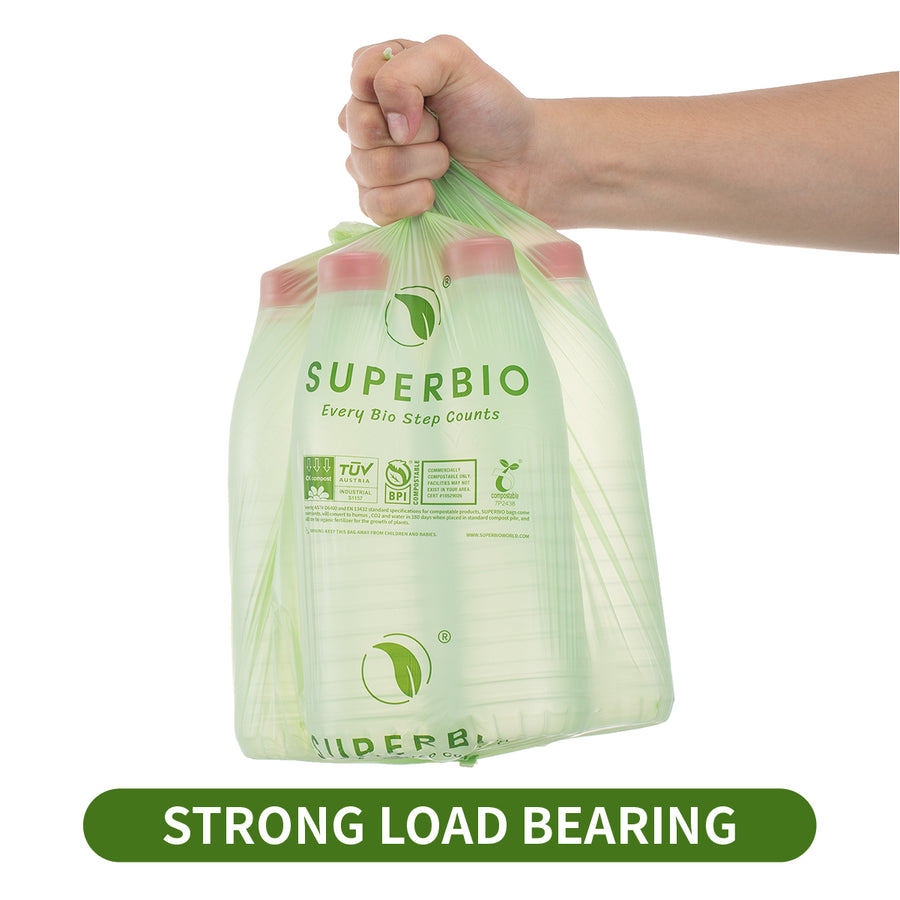 2.6 Gallon Compostable Food Scrap Bags, 100 Count, Flat Top