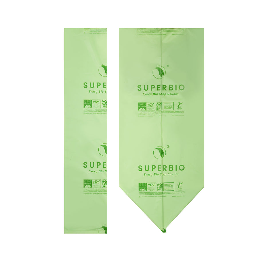 33 Gallon Compostable Food Scrap Bags, 40 Count, Flat top Bags