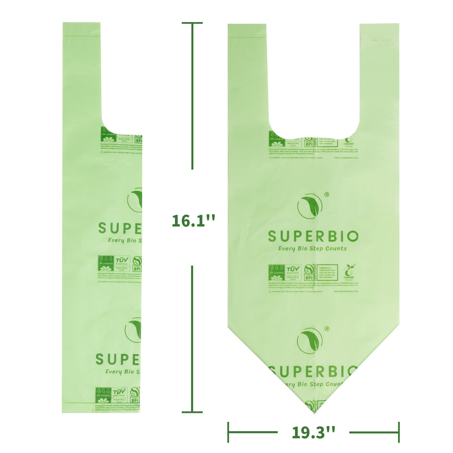 1.6 Gallon Compostable Food Scrap Bags, 50 Count, Handle tie Bags