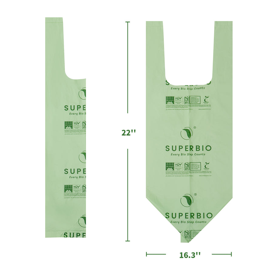 2.6 Gallon Compostable Food Scrap Bags, 100 Count, Handle tie Bags