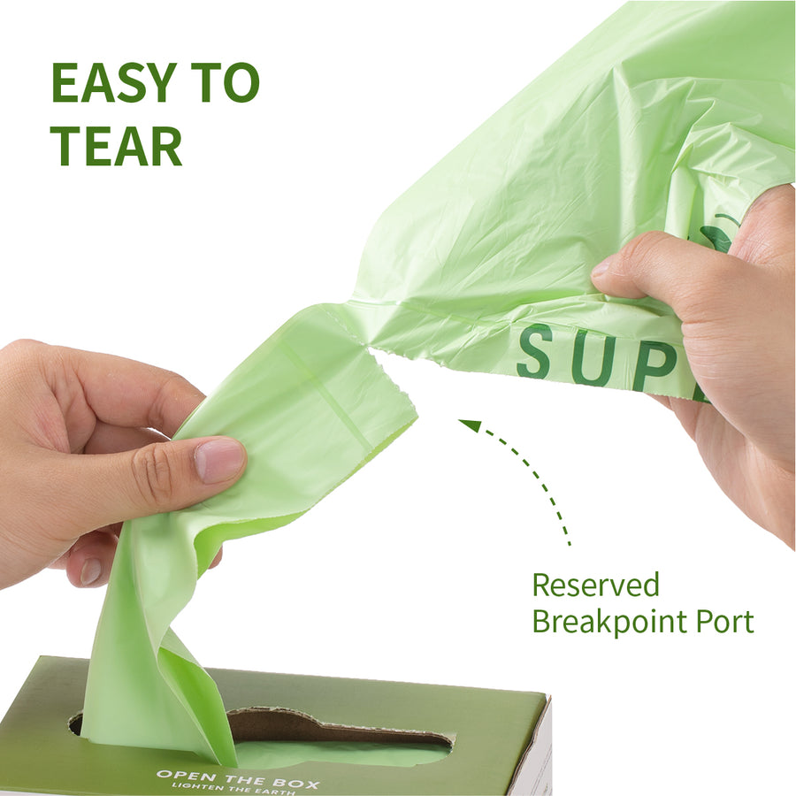 13 Gallon Compostable Handle Tie Heavy Duty Garbage Bags, 30 Count, 2-Pack